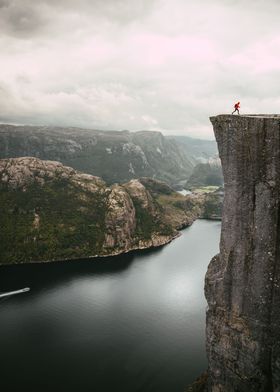 Man in Preikestolen Norway