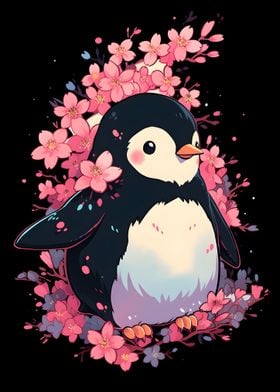Cherry Flower Penguin