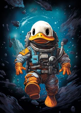 Cute Duck Astronaut