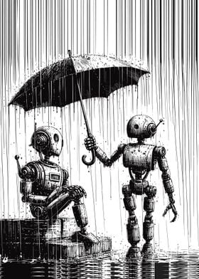 Robot Umbrella Rain