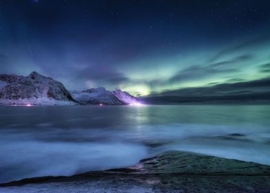 Aurora borealis on lofoten