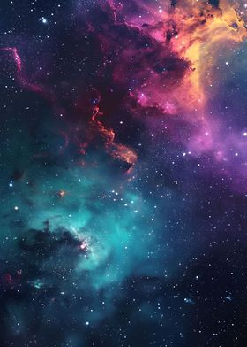 Colorful space galaxy