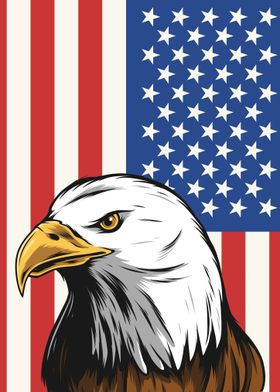 American Flag Eagle Art