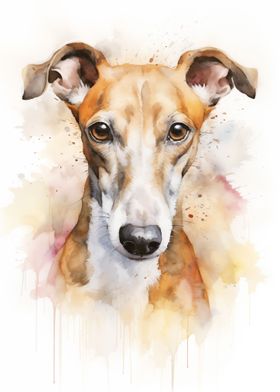 Greyhound watercolor