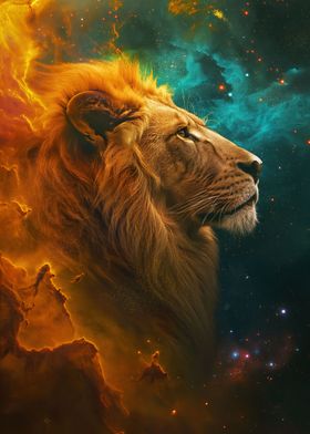 Cosmic Nebula Lion