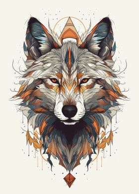 Minimalistic Boho Wolf