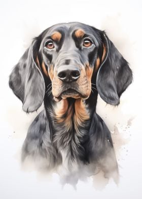 Tan coonhound portrait