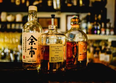 Three Japanese Liquor Bott