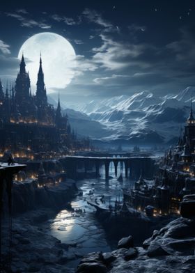 Moonlit Gothic Village
