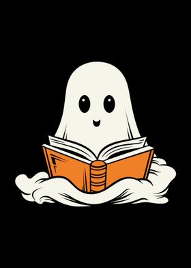 Cute Ghost Reading Book