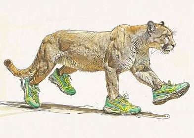 Lion wears shoes