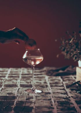 Hand with wine