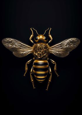 Bee Insect Gold Dark