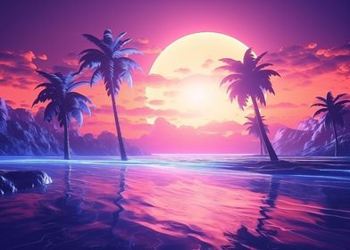 Neon Sunset Serenity