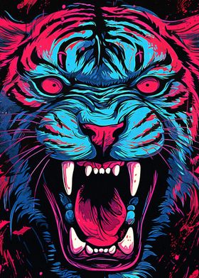 Neon Vintage Tiger