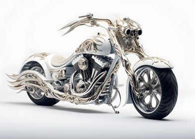 Motorcycle Chopper Silver
