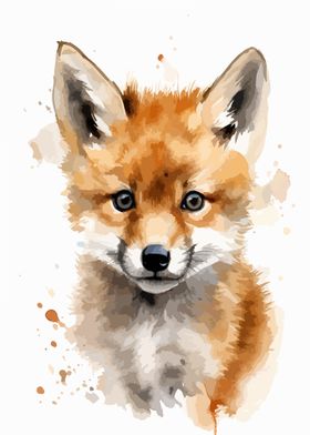 Fox Watercolor Art