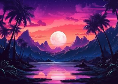 Neon Twilight Lagoon