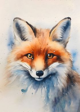 fox watercolor