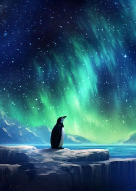 Penguin Polar Lights