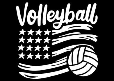 Volleyball USA Flag Poster