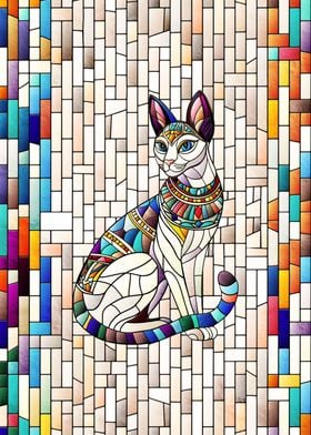 Egyptian Cat Mosaic Art