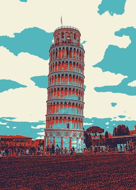 Tower of Pisa Pop Art