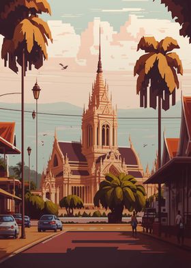 Vientiane city Pixel Art