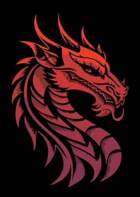 Mythical dragon head