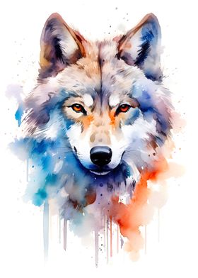 wolf watercolor