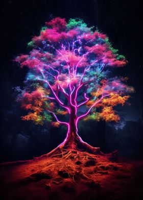Colorful Neon Tree