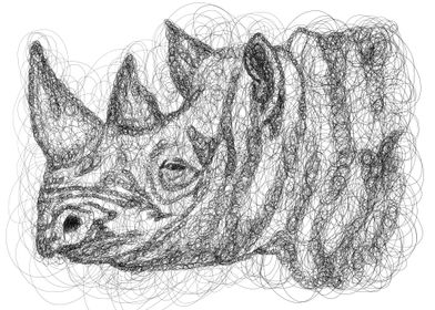 Scribble art Rhinoceros 
