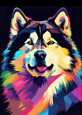 Alaskan Malamute Pop Art 2