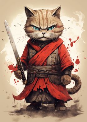 Angry Cat Samurai