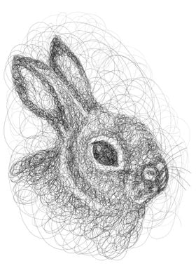 Scribble art rabbit Easter