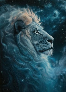 Blue Cosmic Lion