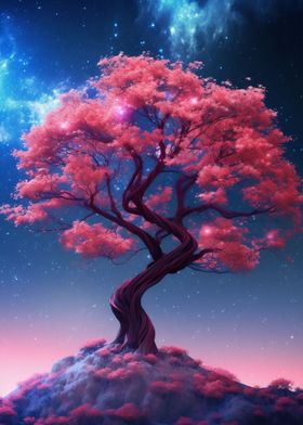 Sakura Tree and Stars