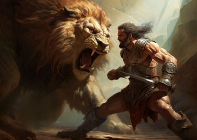 Hercules vs Nemean lion