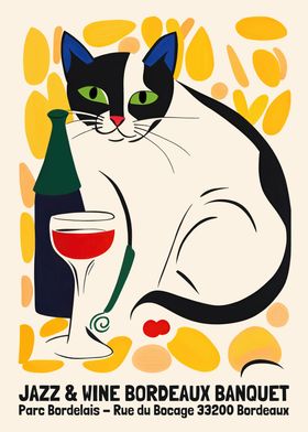 French Jazz and Wine Print