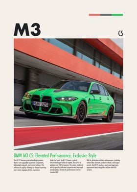 BMW M4 CSL' Poster, picture, metal print, paint by Full Throttle Art