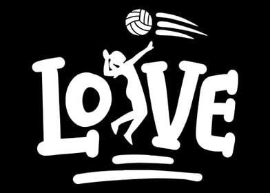 Girls Love Volleyball Art