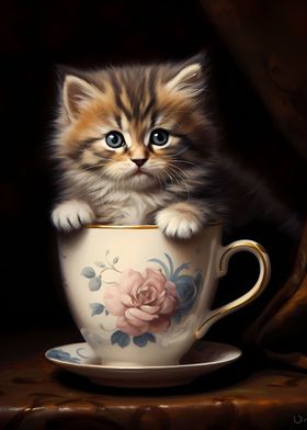 Cute Cup Cat Kitten