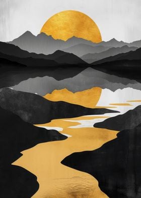 River Nature Gold Decor