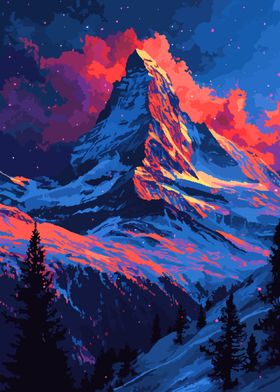 Mt Matterhorn Pixel Art