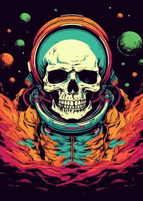 Skull Astronaut In Space