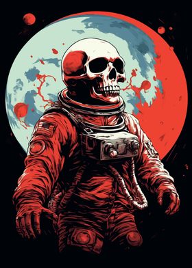 Skull Astronaut In Space