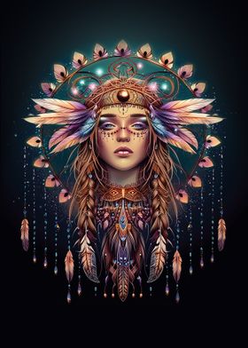Woman with Dream Catcher