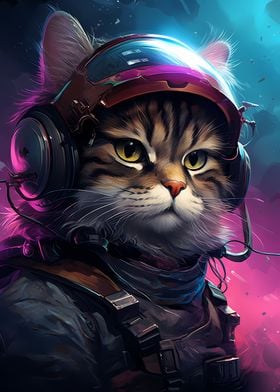 Cyberpunk Cat Headphones