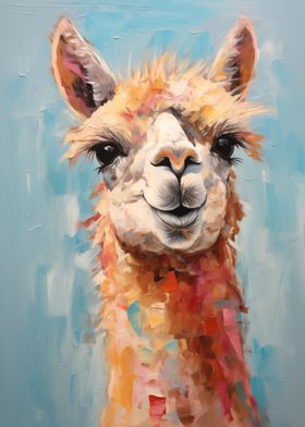 Alpaca Oil Painting