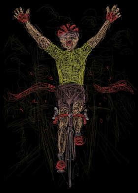 cyclist finish line art